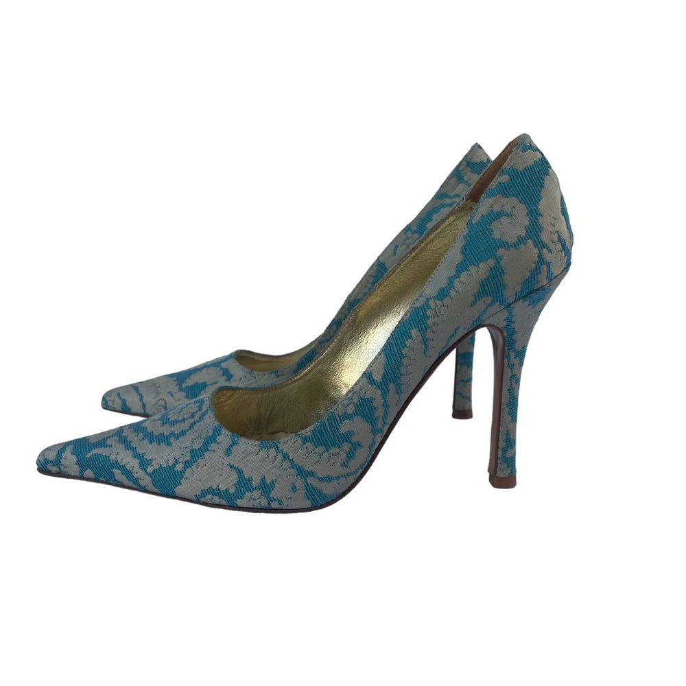 Marciano Satin Floral Print Stiletto Pumps